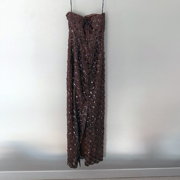 Camila Coelho Brown Sequin Maxi Dress - Picture 7 of 7